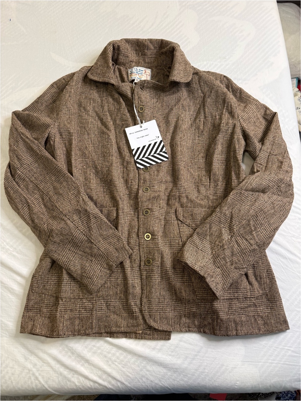 Women’s Brown Plaid Button-Front Jacket